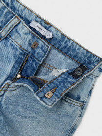 NAME IT Rhinsten Denim Shorts Rose Medium Blue Denim
